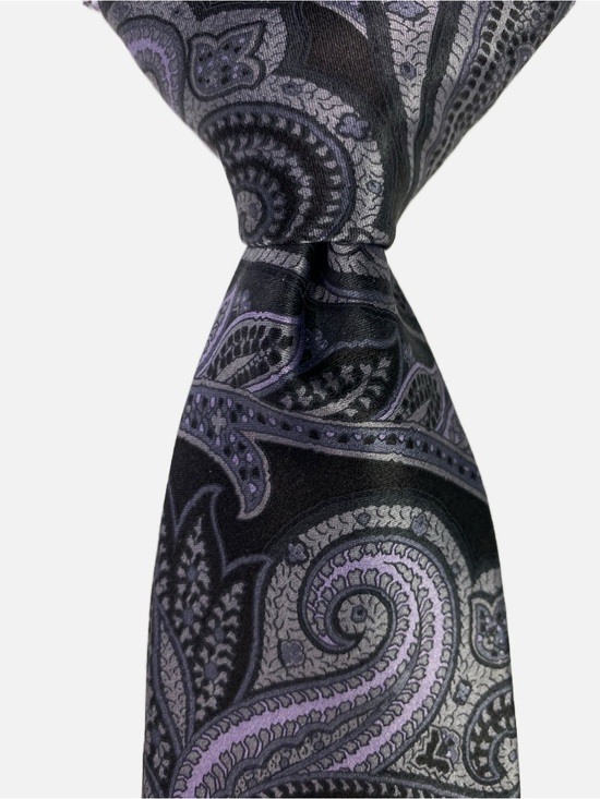 Valentino Other - Valentino Necktie Tie Mens Black Silver Purple Paisley Silk Designer Italy